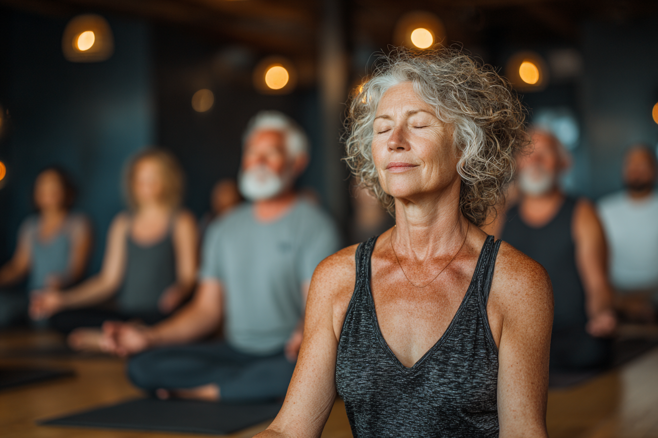 Груповані заняття йогою для старших людей